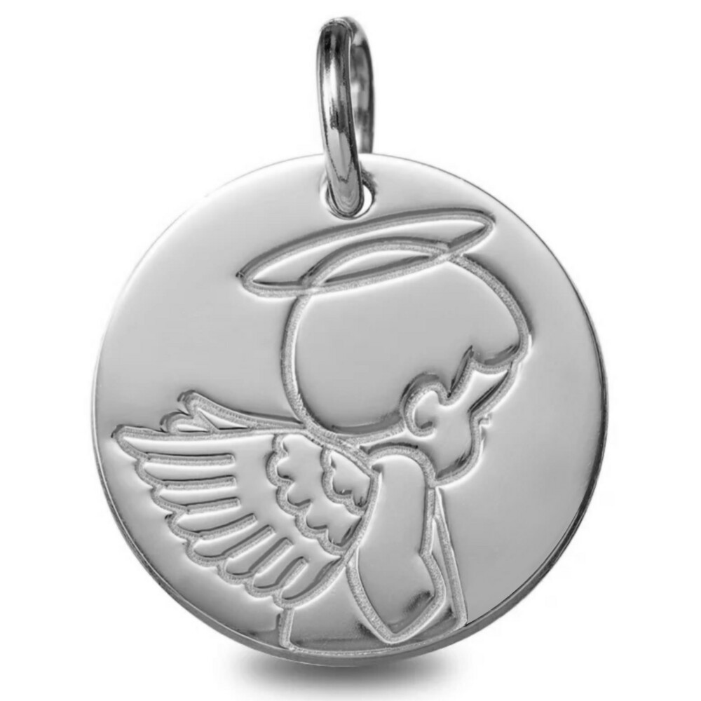 Photo de Médaille Ange auréolé - Or blanc 18ct