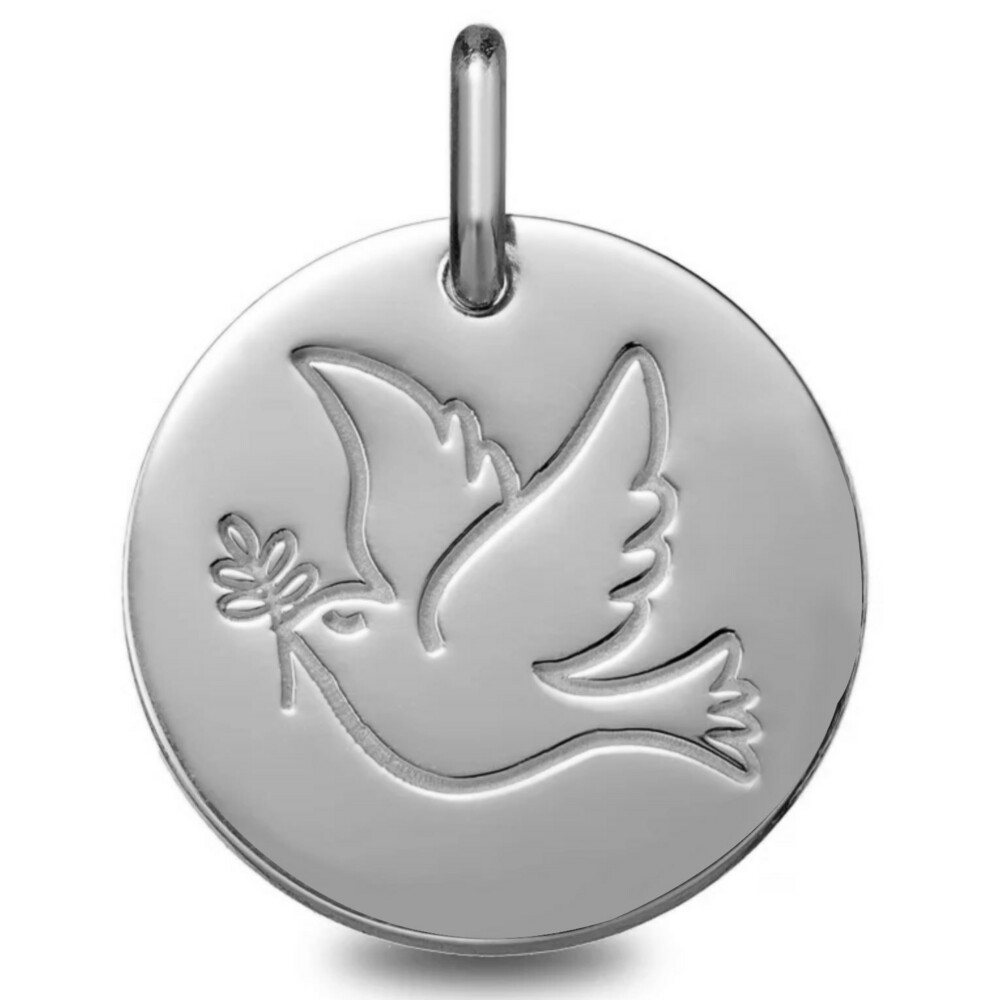 Photo de Médaille de la Colombe - Or blanc 9ct