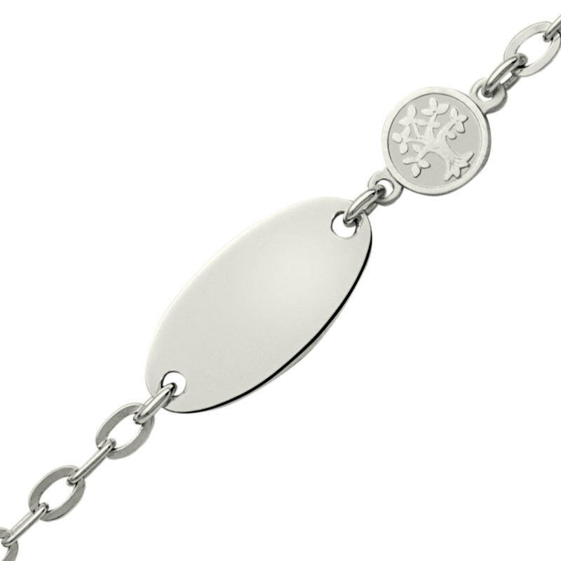 Photo de Gourmette bébé arbre de vie - Argent massif