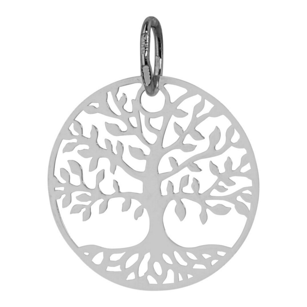 Photo de Médaille Arbre de vie luxuriant - Or blanc 9ct