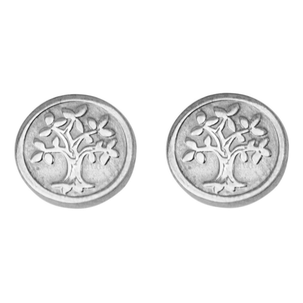 Photo de Boucles d'oreilles arbres de vies - Puces - Argent massif