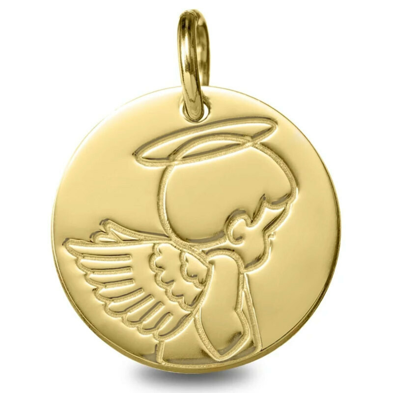 Photo de Médaille Ange auréolé - Or jaune 18ct