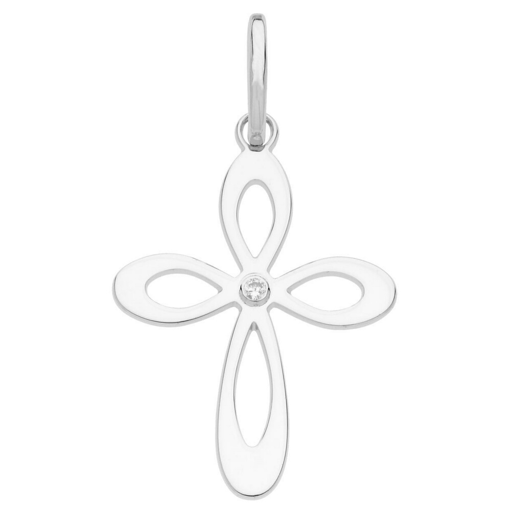 Photo de Croix  - Or blanc 18ct & diamant