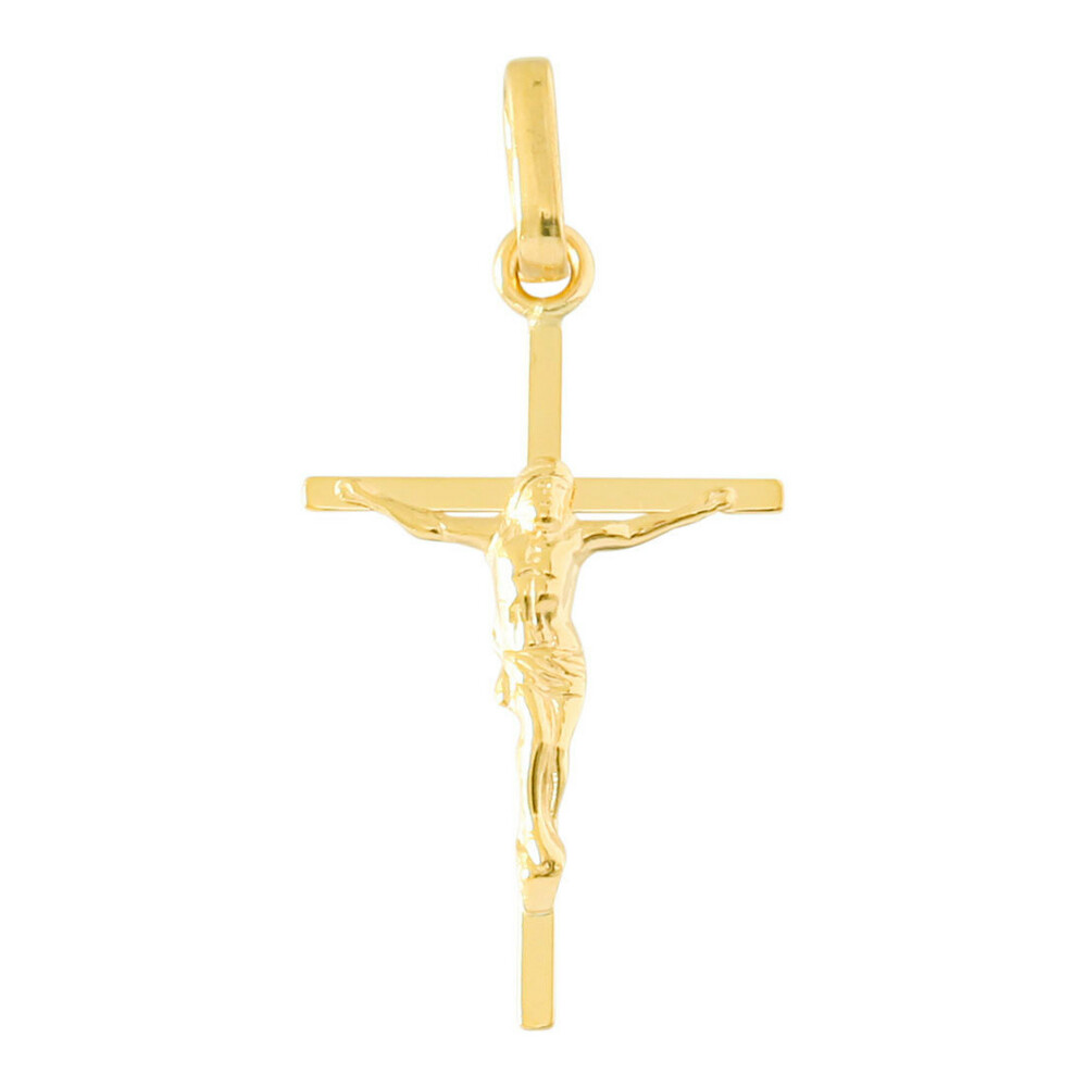 Photo de Croix Christ fil carré - Or jaune 18ct