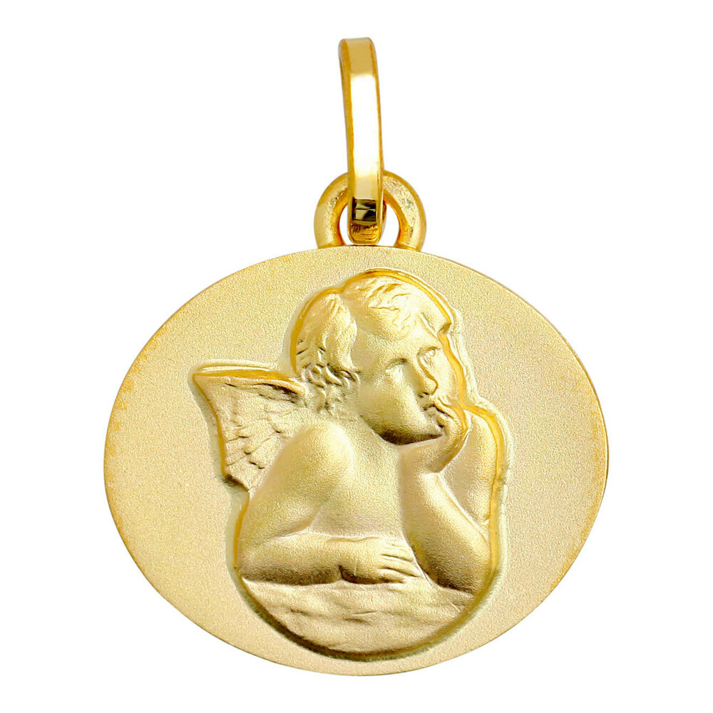 Photo de Médaille Ange ovale - Or jaune 9ct