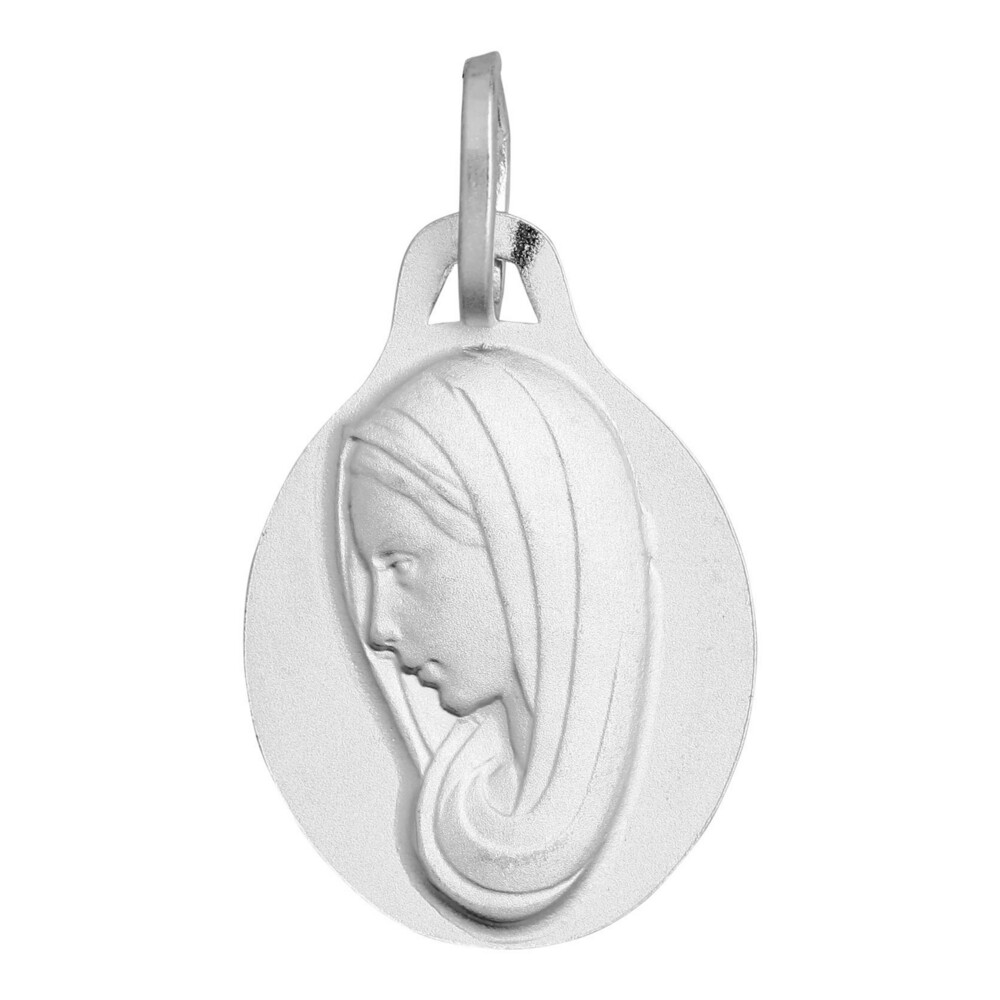 Photo de Médaille Vierge profil - Or blanc 18ct