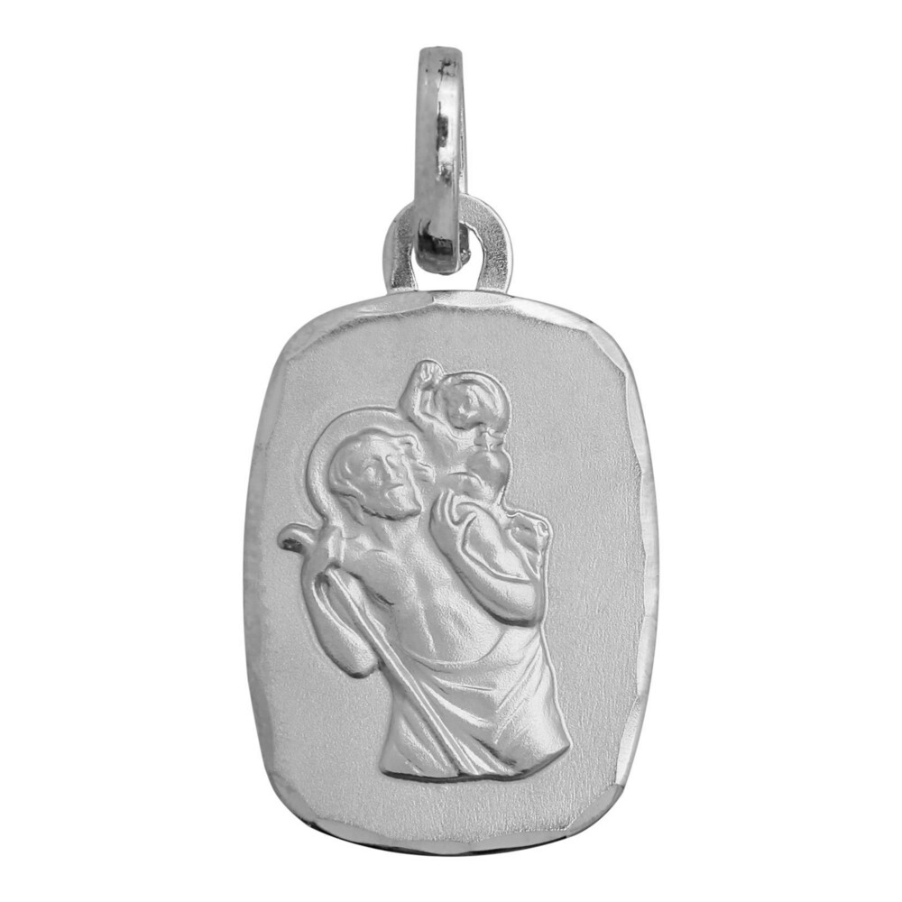 Photo de Médaille Saint- Christophe rectangle - Or blanc 18ct