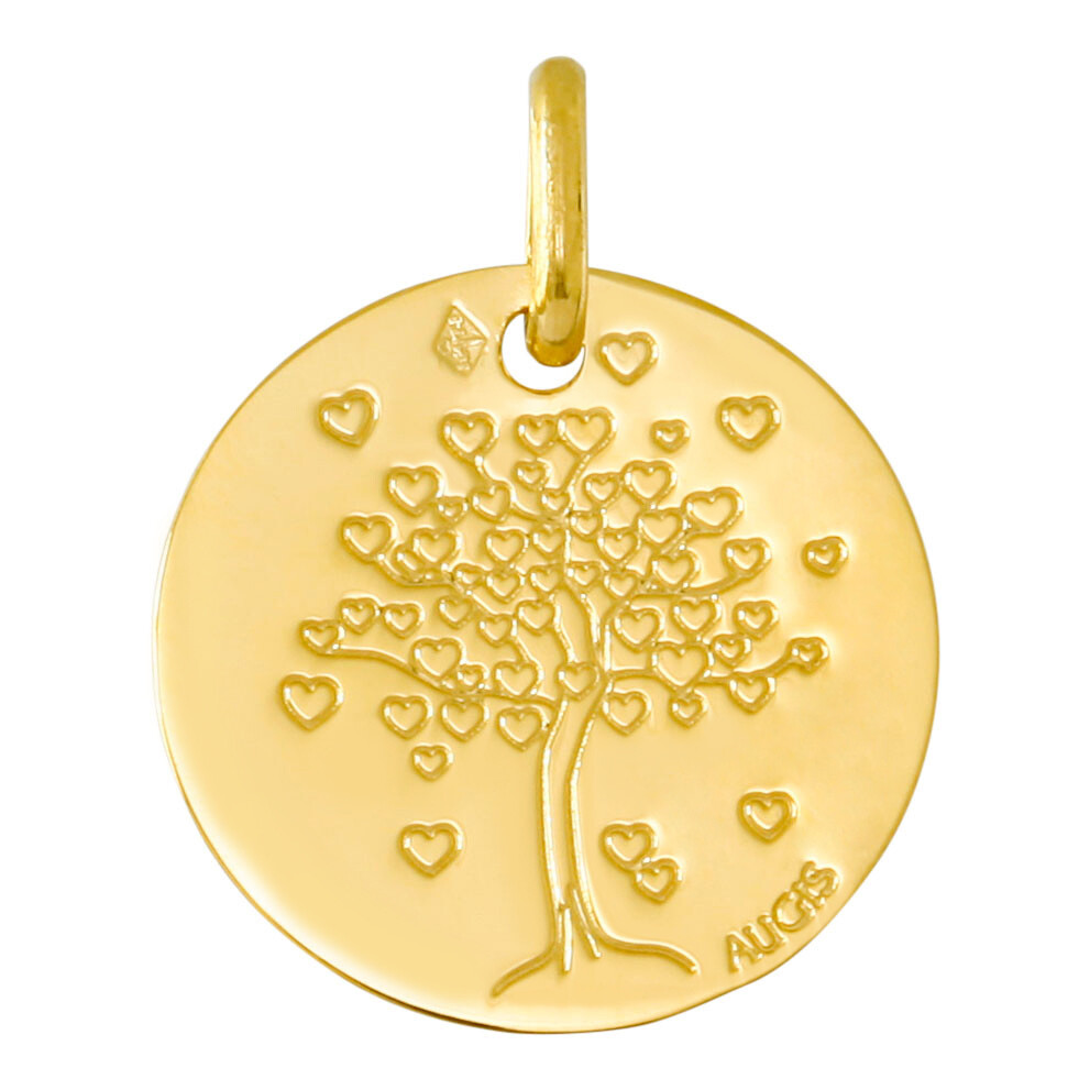 Photo de Médaille Arbre de vie aux coeurs - Or jaune 18ct