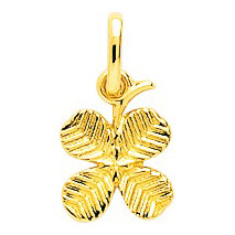 Photo de Médaille trèfle 4 feuilles - Or jaune 9ct