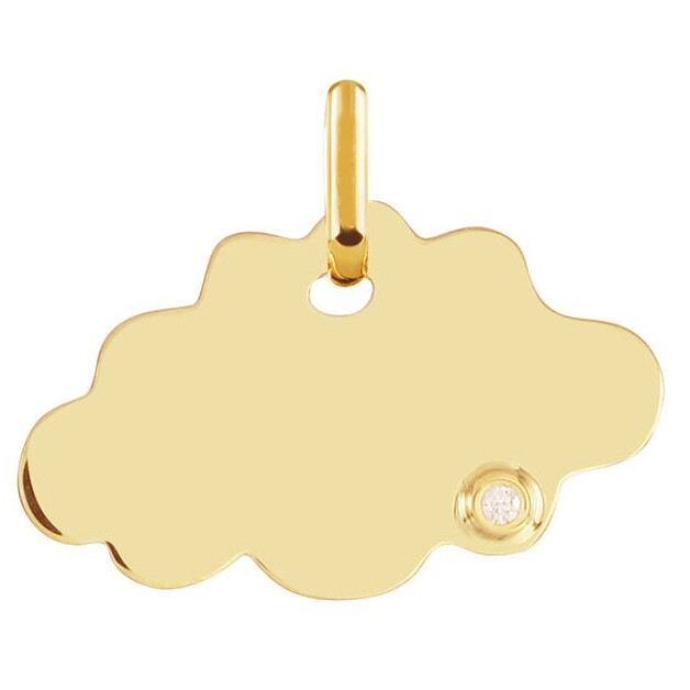 Photo de Médaille Nuage - diamant & or jaune 9ct