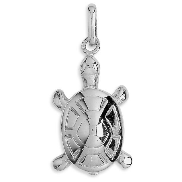 Photo de Pendentif tortue - Or blanc 9ct
