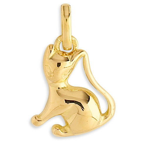 Photo de Pendentif chat - Or jaune 18ct