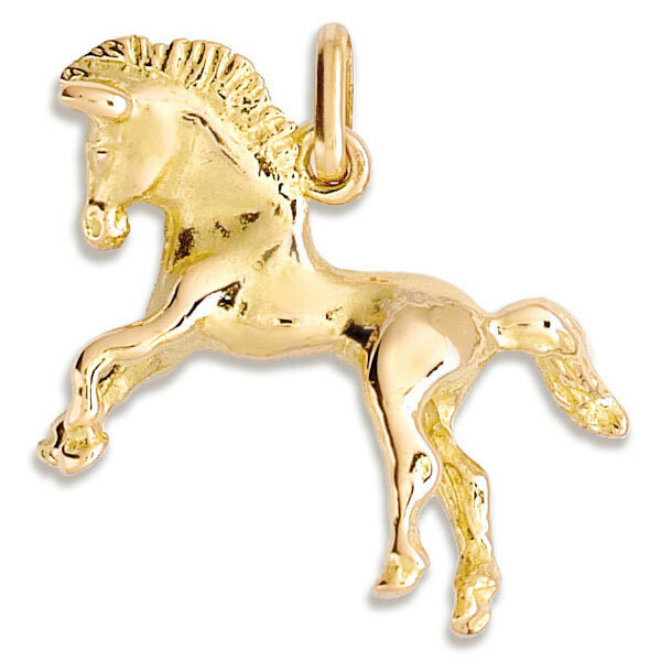 Photo de Pendentif cheval - Or jaune 18ct