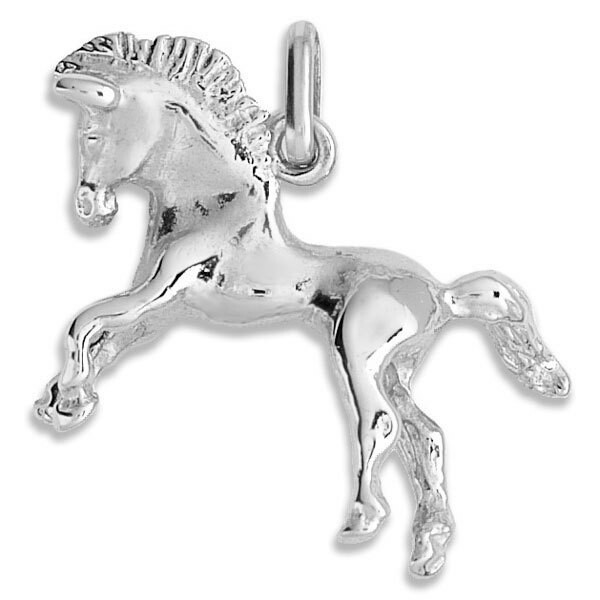 Photo de Pendentif cheval - Or blanc 18ct
