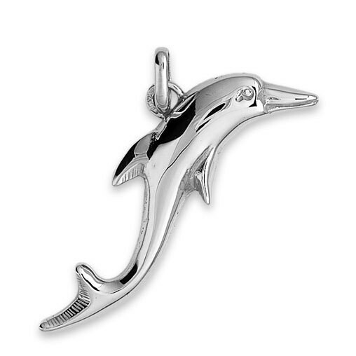 Photo de Pendentif dauphin - Or blanc 18ct