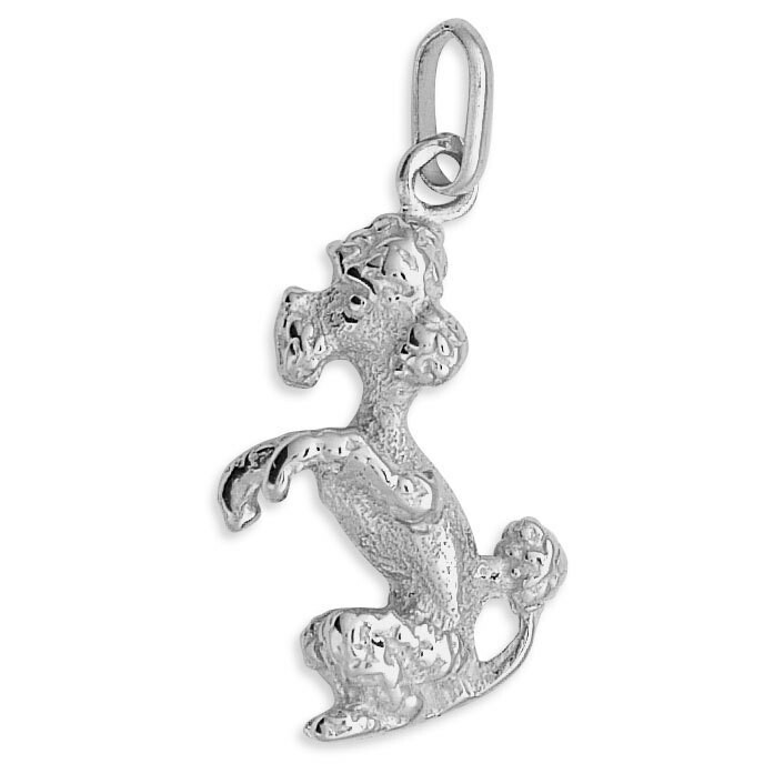 Photo de Pendentif caniche - Or blanc 9ct