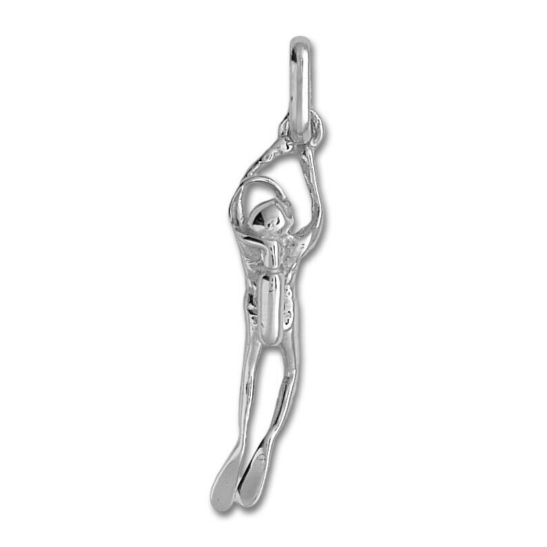 Photo de Pendentif nageur sous-marin - Or blanc 9ct