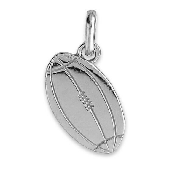 Photo de Pendentif ballon de rugby - Or blanc 9ct