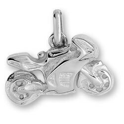 Photo de Pendentif moto brillant - Or blanc 9ct