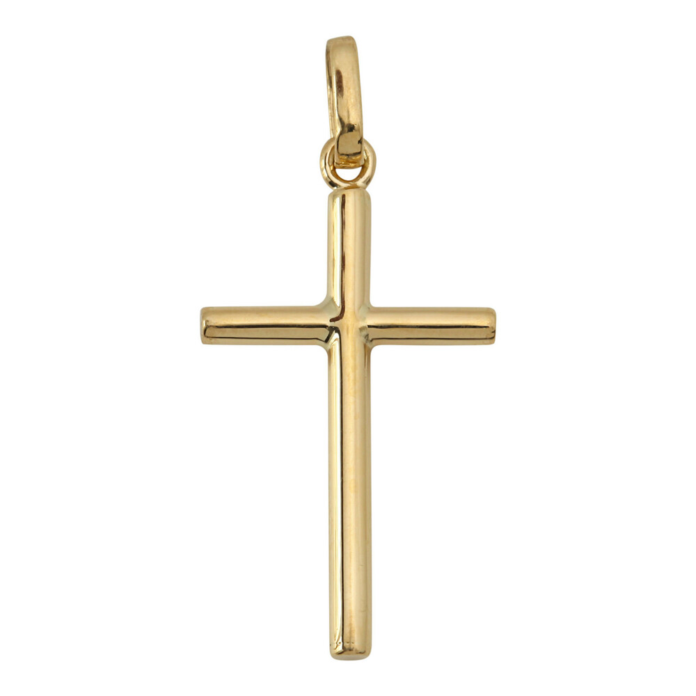 Photo de Croix fil rond - Or jaune 18ct