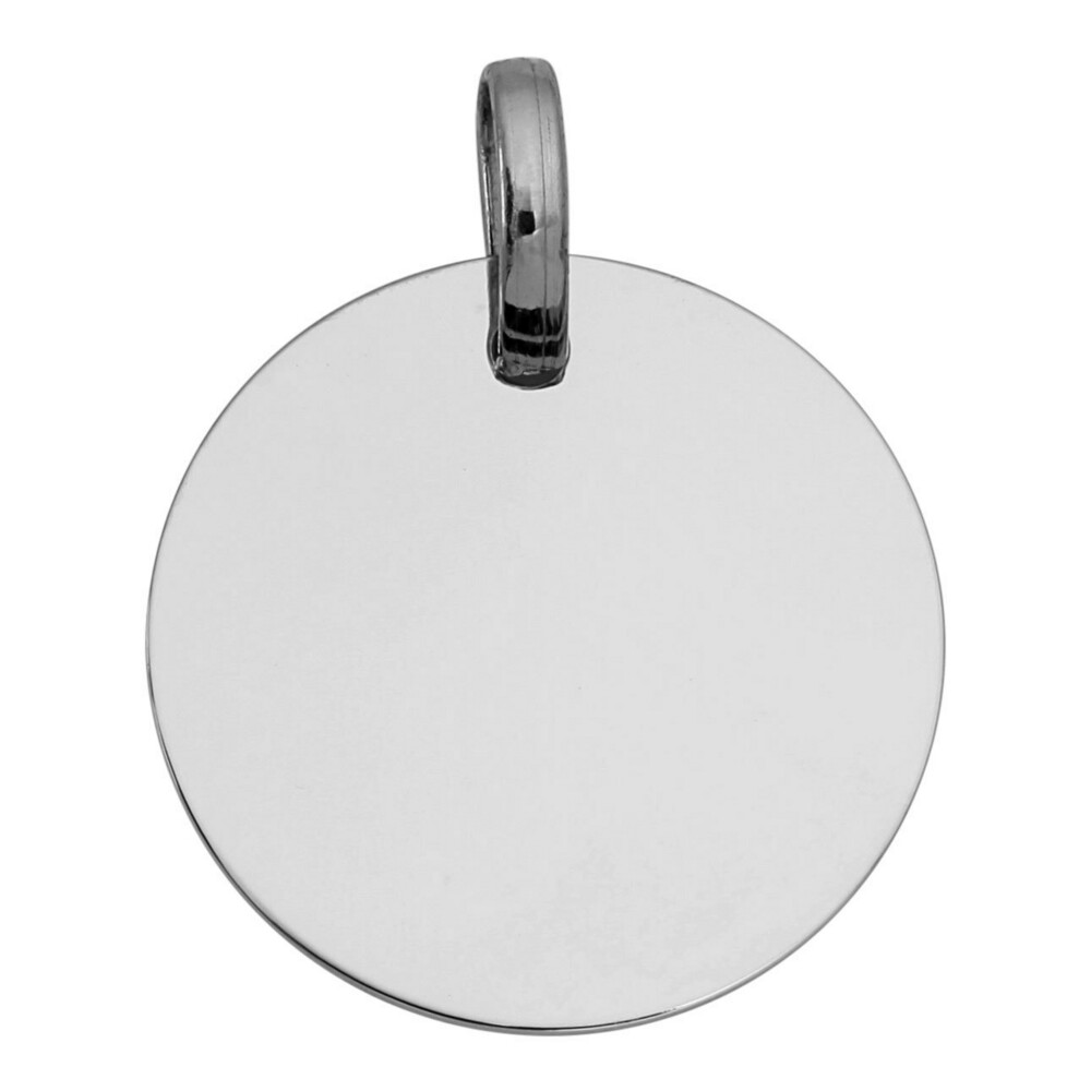 Photo de Pendentif médaille ronde - Or blanc 18ct