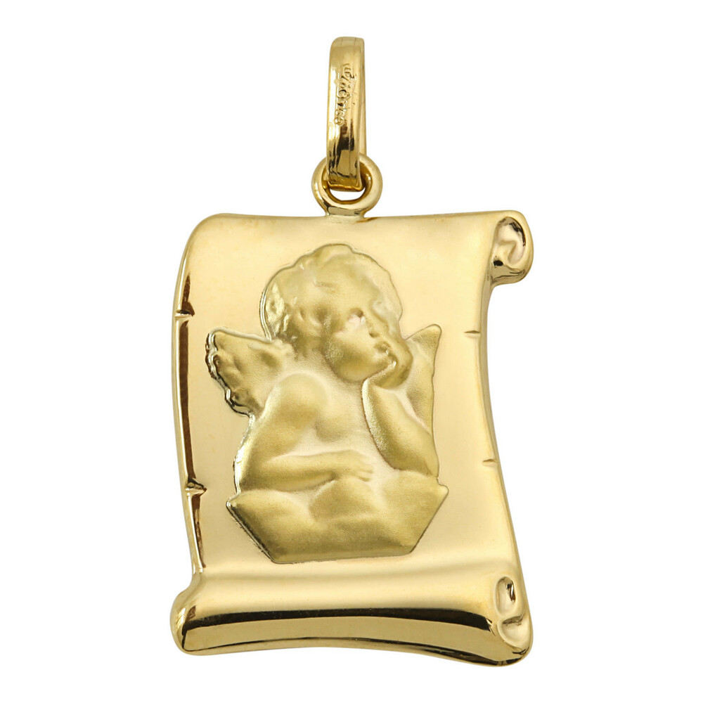 Photo de Médaille Ange parchemin - Or jaune 18ct