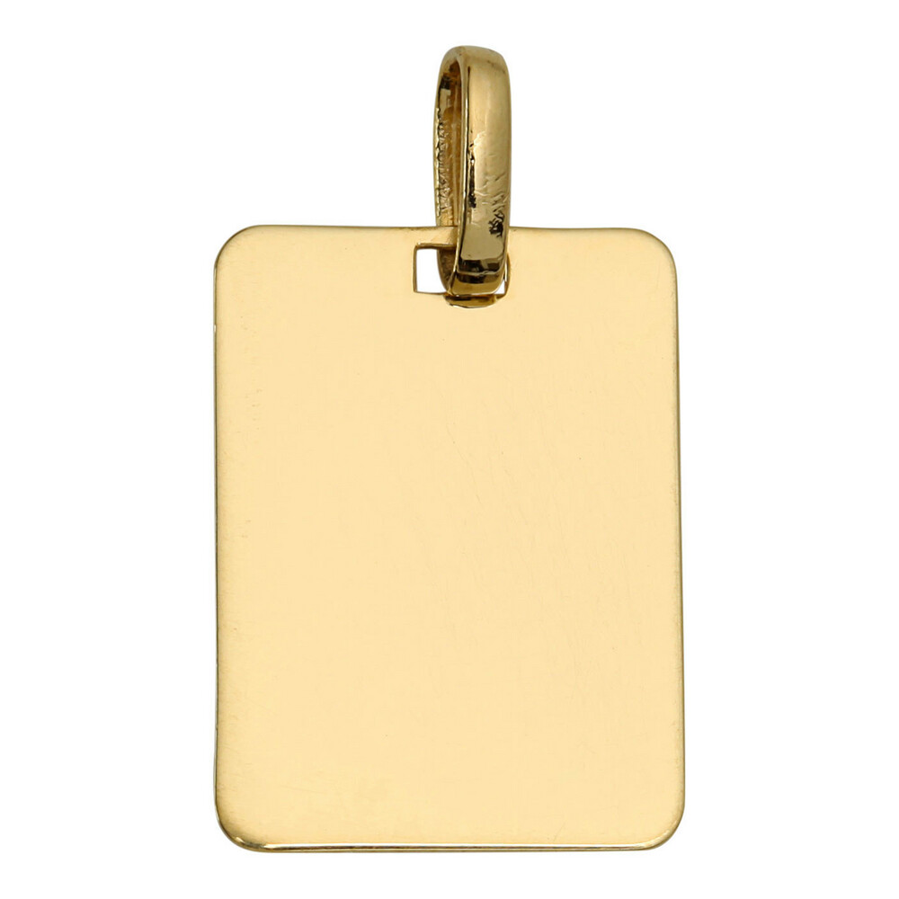 Photo de Pendentif plaque rectangle - Or jaune 18ct