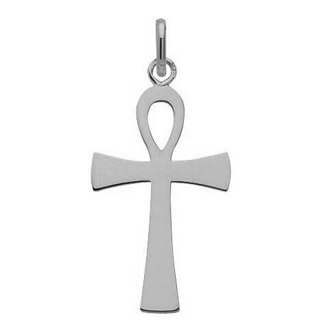 Photo de Croix égyptienne personnalisée - Or blanc 18ct