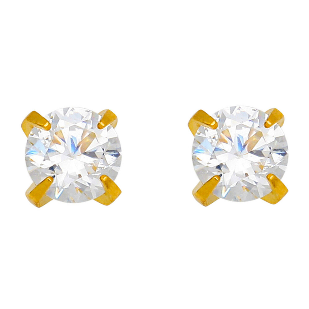Photo de Boucles d'oreilles - puces - Or jaune 18ct