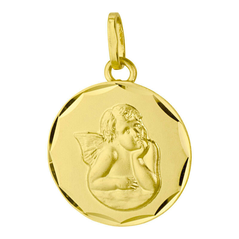 Photo de Médaille Ange pensif - Or jaune 18ct