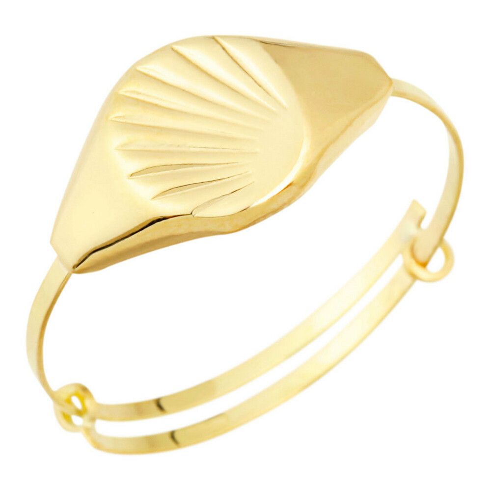 Photo de Bague enfant chevalière ciselée - Or jaune 18ct