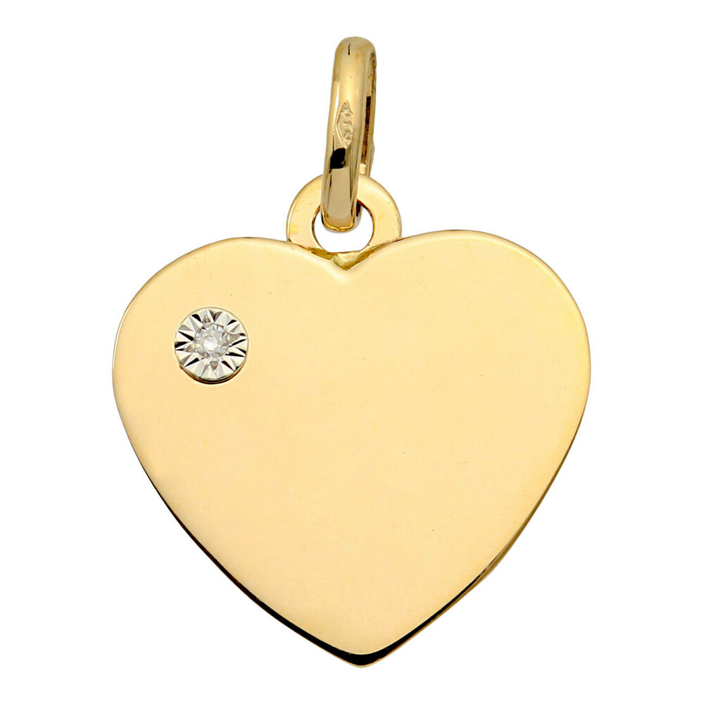 Photo de Pendentif coeur - diamant & or jaune 9ct