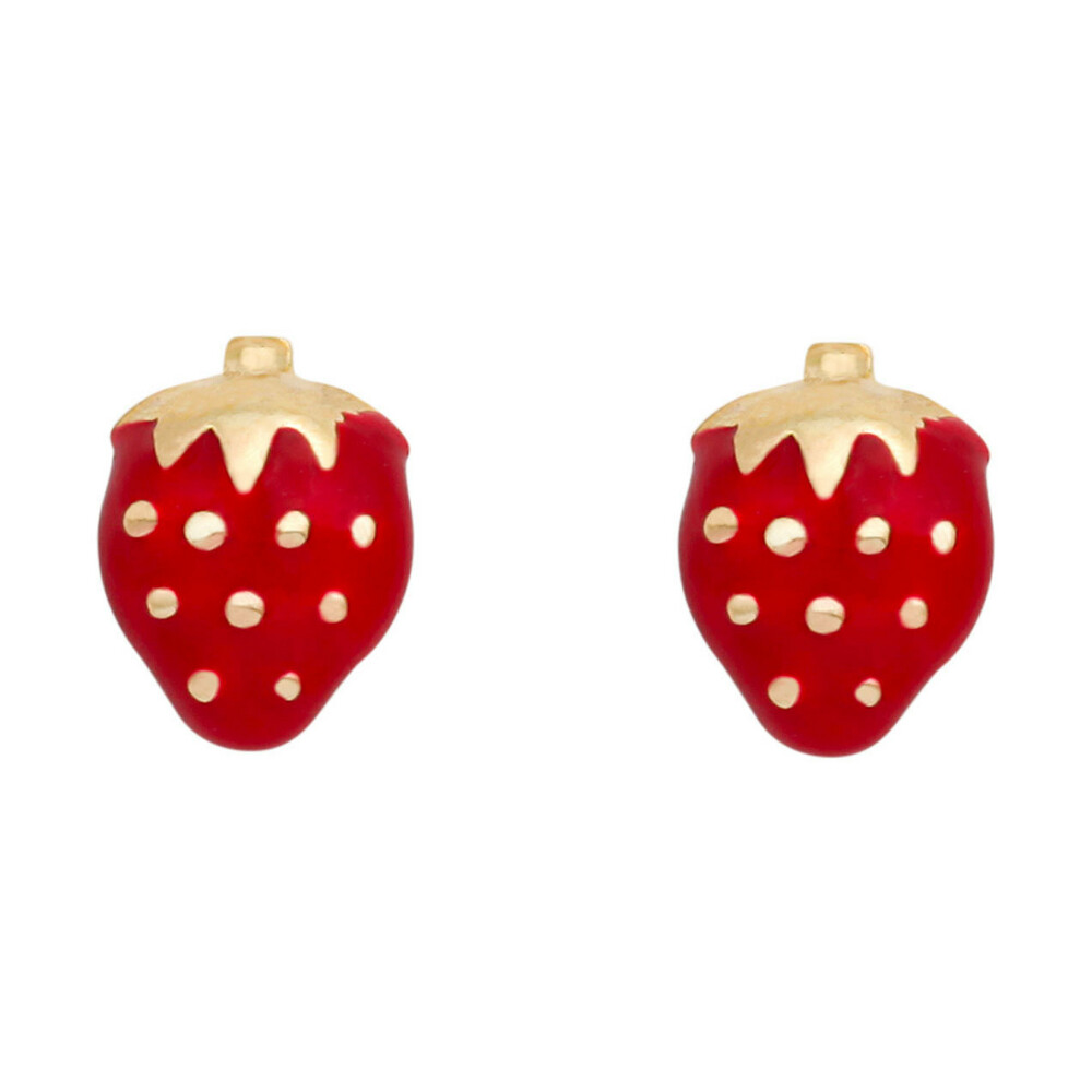 Photo de Boucles d'oreilles fraises - Vis - Or jaune 9ct