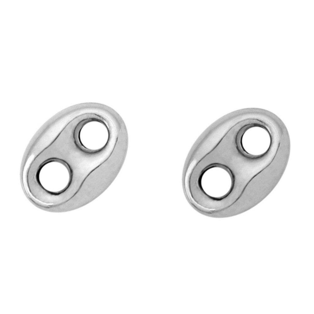 Photo de Boucles d'oreilles grains de café - Puces - Or blanc 18ct