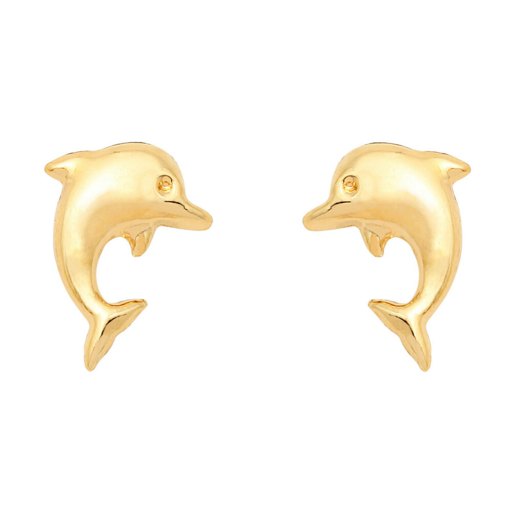 Photo de Boucles d'oreilles dauphins - Vis - Or jaune 18ct