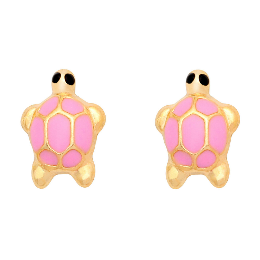 Photo de Boucles d'oreilles tortues - Vis - Or jaune 18ct