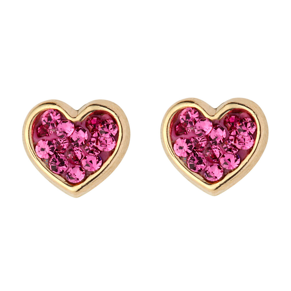 Photo de Boucles d'oreilles coeurs - Vis - Or jaune 9ct