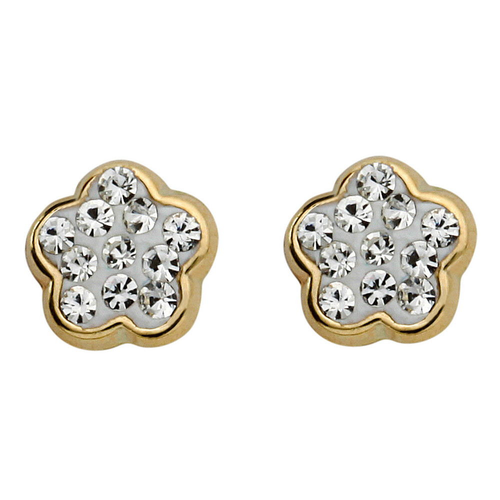Photo de Boucles d'oreilles fleurs - Vis - Or jaune 9ct