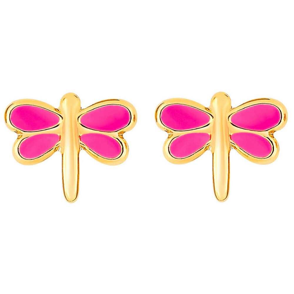 Photo de Boucles d'oreilles libellules - Vis - Or jaune 9ct