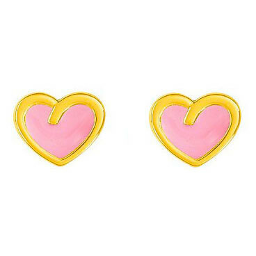 Photo de Boucles d'oreilles coeurs - Vis - Or jaune 18ct