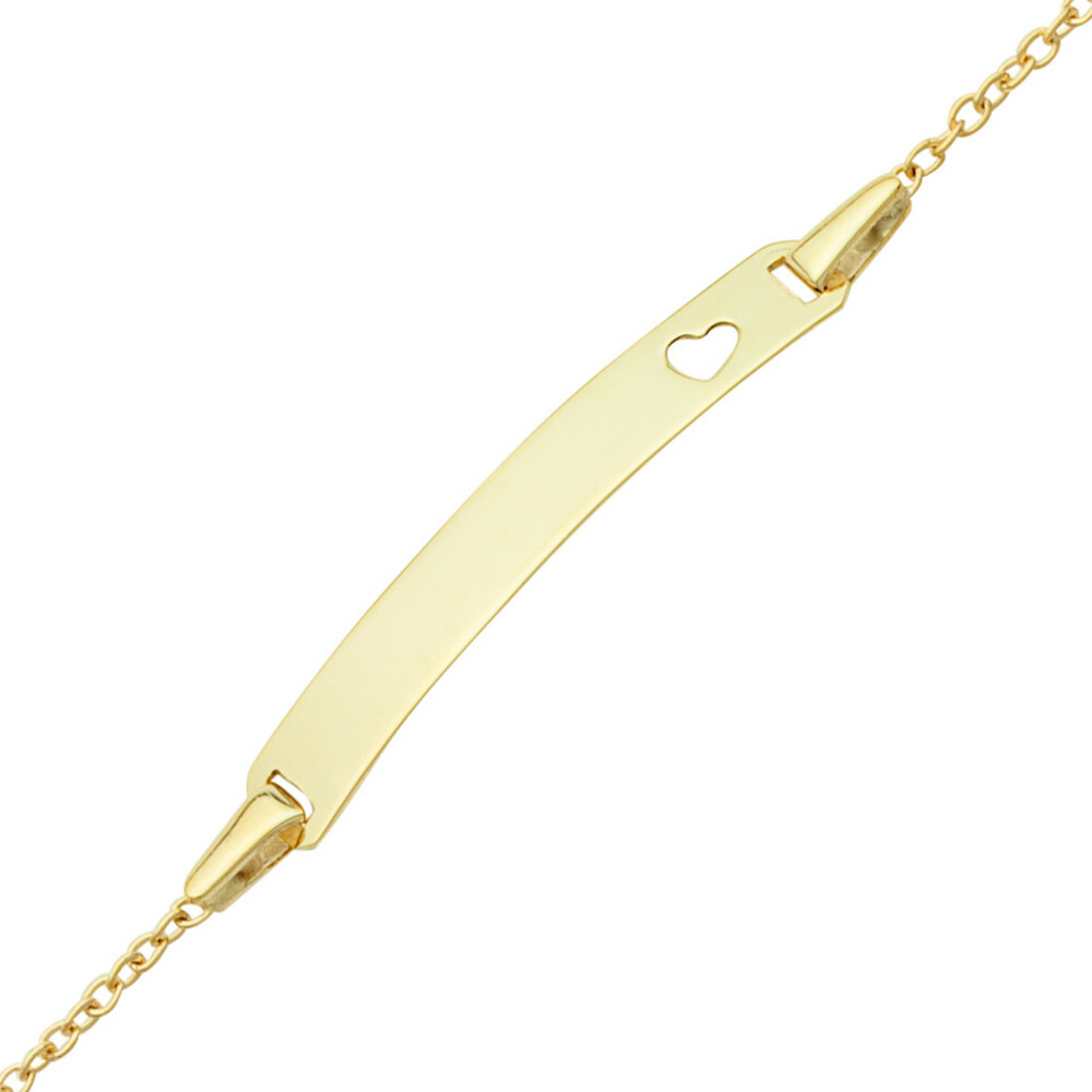Photo de Gourmette bébé coeur ajouré - Or jaune 9ct