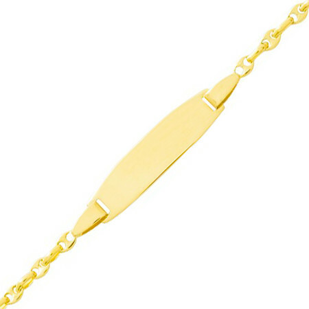 Photo de Gourmette bébé grain de café - Or jaune 18ct