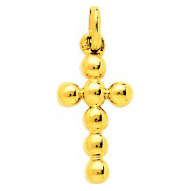 Photo de Croix perles - Or jaune 18ct