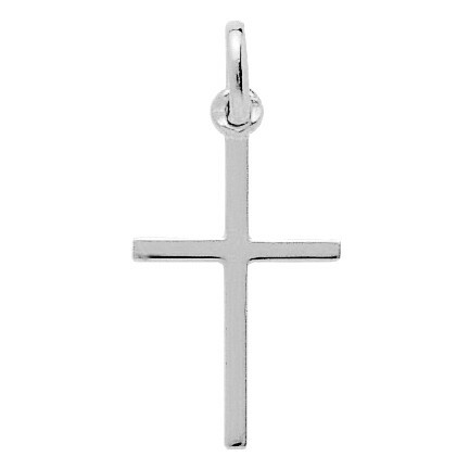 Photo de Croix fine - Or blanc 18ct