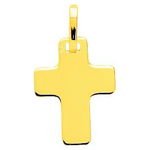 Photo de Croix plate personnalisée - Or jaune 18ct
