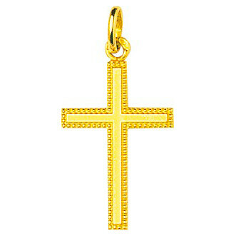 Photo de Croix personnalisée - Or jaune 18ct