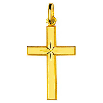 Photo de Croix étoilée personnalisée - Or jaune 9ct