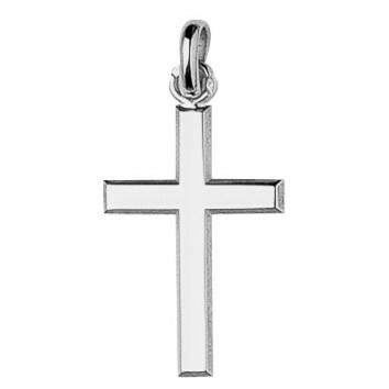 Photo de Croix fil carré personnalisée - Argent massif