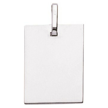 Photo de Pendentif plaque rectangle - Or blanc 18ct