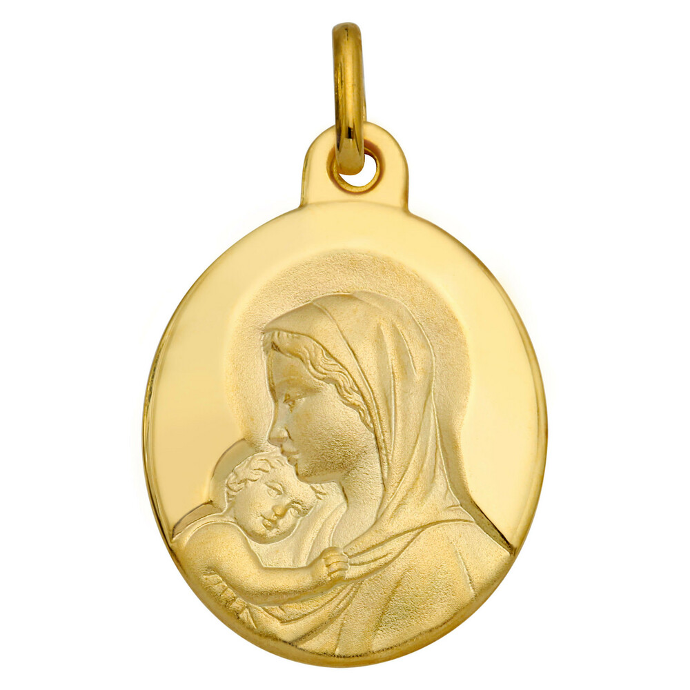 Photo de Médaille Vierge amour maternel - Or jaune 18ct